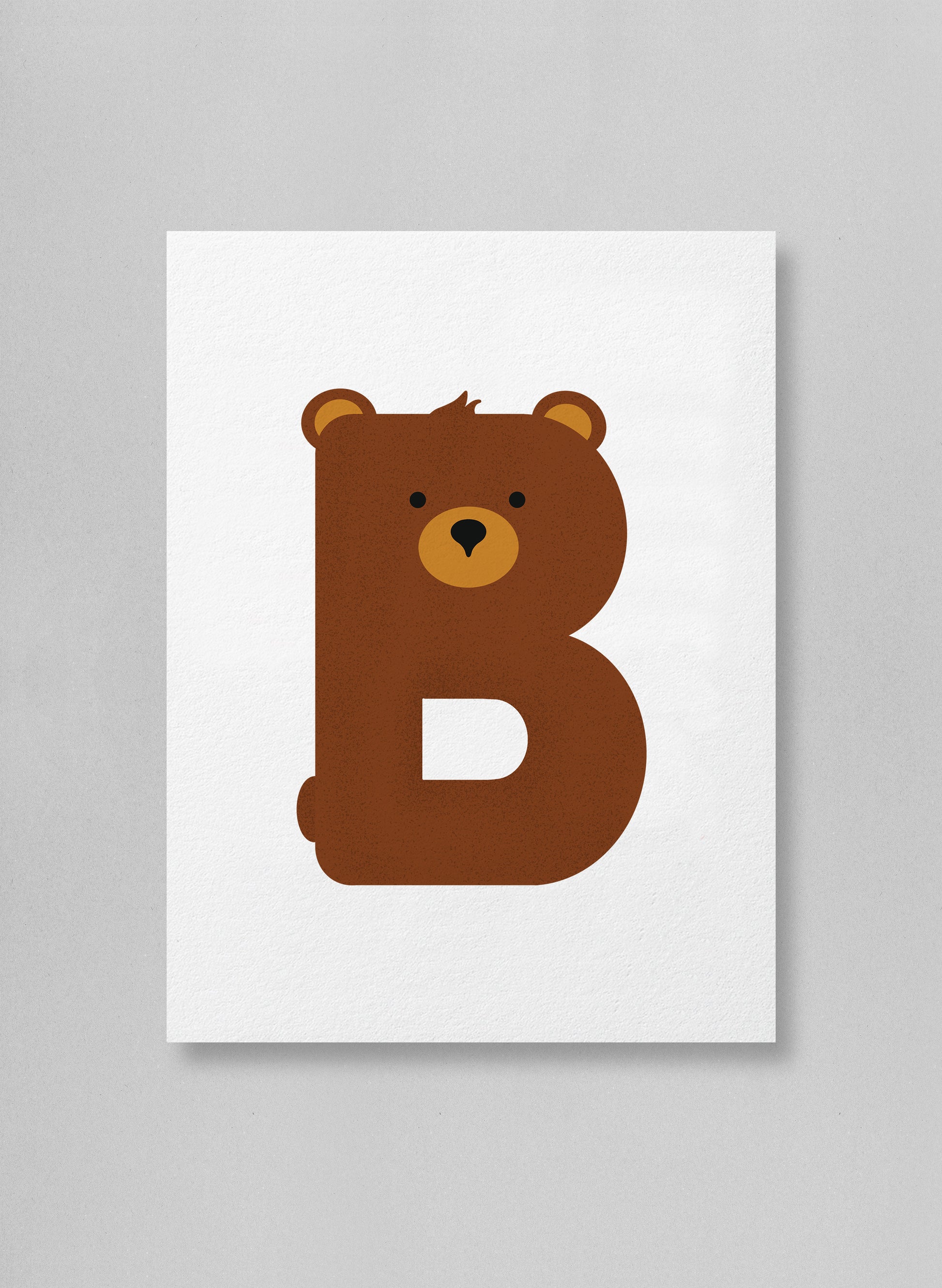 Letter 'B' shaped like a bear on a white background